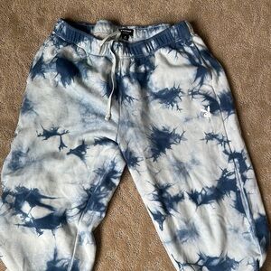 Blue tie-dyed, playboy, bunny, joggers